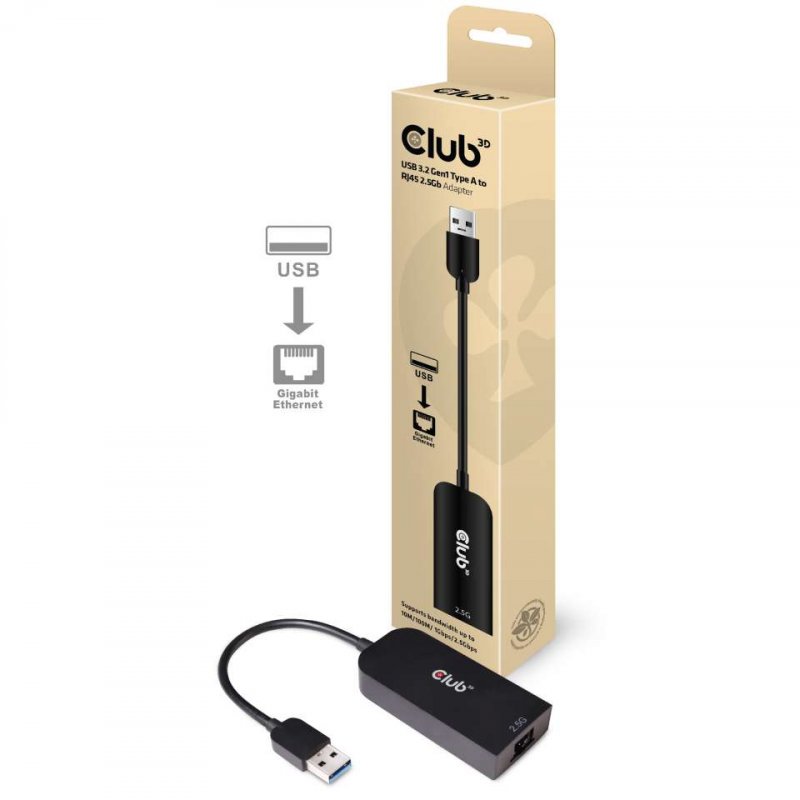 Club3D USB 3.2 Gen1 Type A - RJ45 2.5Gbps Ethernet Adapter