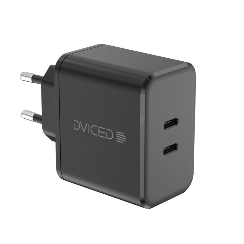 Dviced DV221010 65W 2xType-C adapter - Fekete