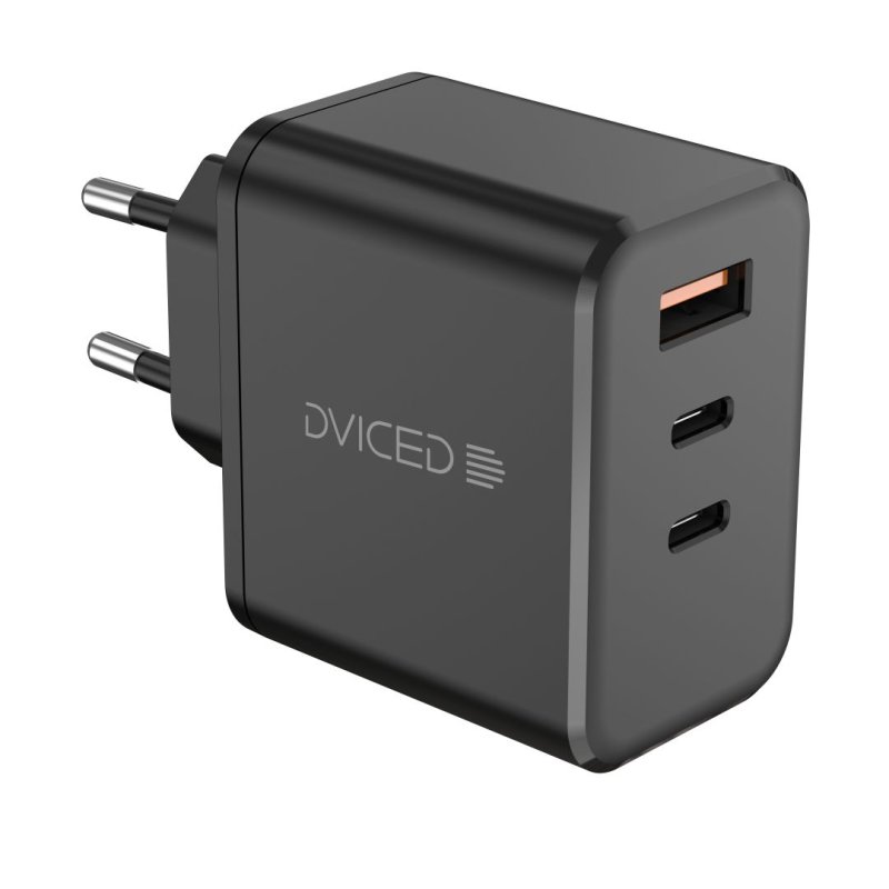 Dviced DV221012 65W 2xType-C/USB adapter - Fekete