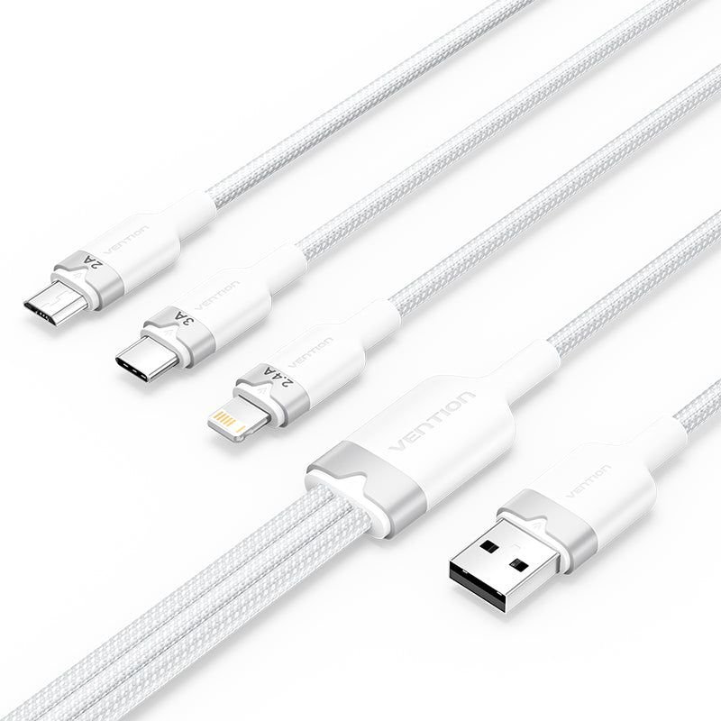 Vention CTPWG USB Type-C - USB Type-C/Lightning/Micro USB-B kábel 1,5m - Fehér
