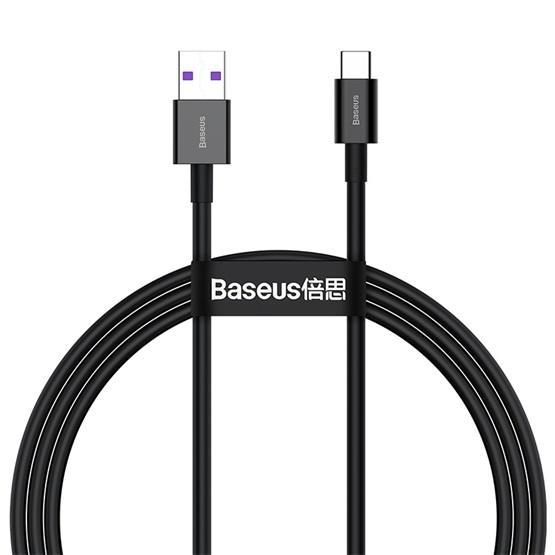 Baseus Superior USB Type-A – USB Type-C, 66W gyorstöltő adatkábel, 1 m, fekete