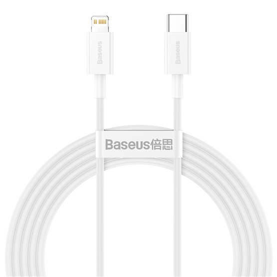 Baseus Superior USB Type-C – iPhone, 20W gyorstöltős adatkábel, 2m, fehér