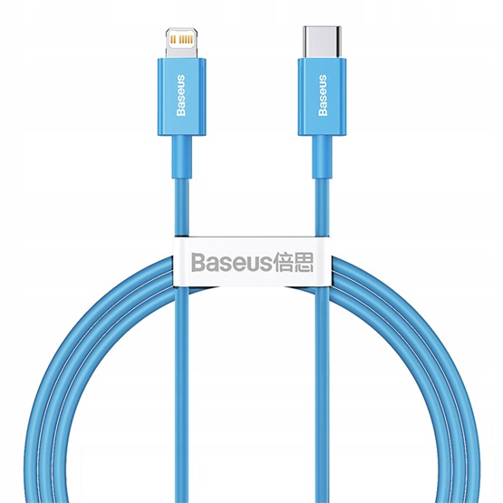 Baseus Superior USB Type-C – iPhone, 20W gyorstöltő adatkábel, 1m, kék