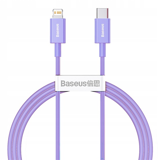 Baseus Superior USB Type-C – iPhone, 20W gyorstöltő adatkábel, 1m, lila