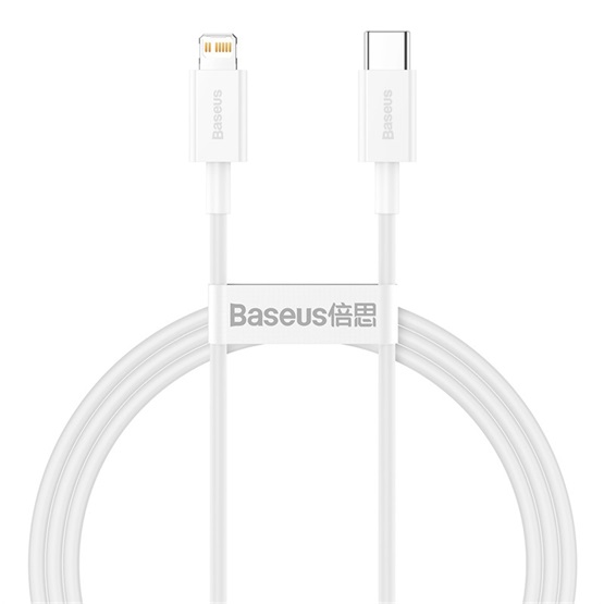 Baseus Superior USB Type-C – iPhone, 20W gyorstöltős adatkábel, 1m, fehér