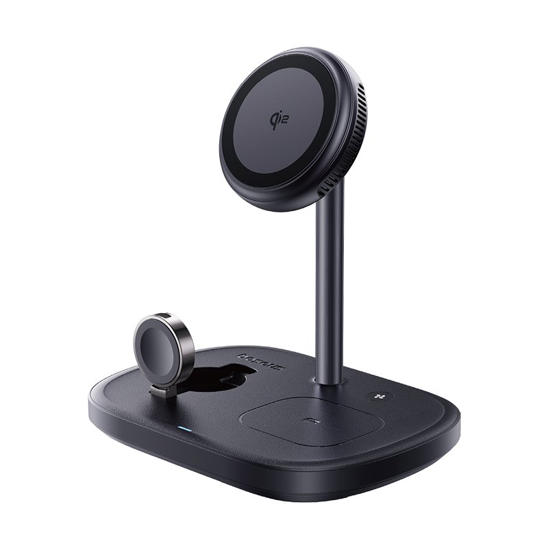 Baseus EnerFill FS41 3-in-1 vezeték nélküli töltő állvány 22,5W, fekete + USB Type-C, 1m kábel