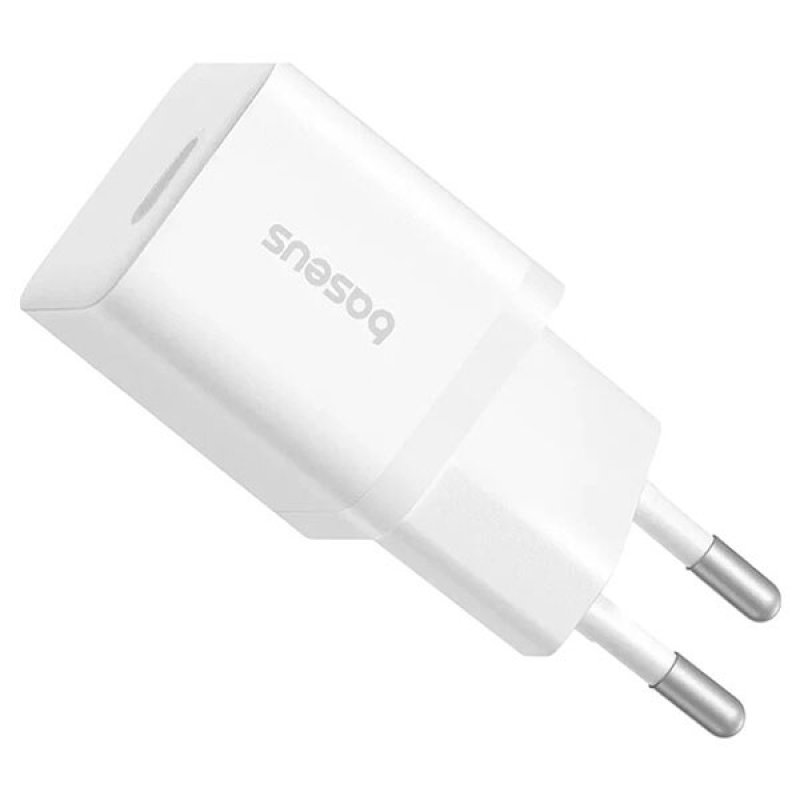Baseus GaN5 Mini hálózati gyorstöltő 25W, USB Type-C, fehér