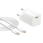 Baseus GaN5 Mini gyorstöltő USB Type-C 25W + kábel - Fehér