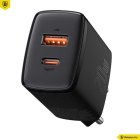 Baseus Compact gyorstöltő 20W USB-A + USB-C - Fekete