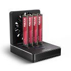 AXAGON ADSA-M2C44 USB4 dokkolóállomás 4 x M.2 NVMe SSD-hez, PC nélküli lemezklónozási funkcióval