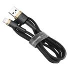 Baseus Cafule USB Type-A – iPhone, 1.5A töltőkábel, 2m, fekete/arany