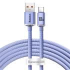 Baseus Crystal Shine USB Type-A – USB Type-C, 100W gyorstöltő adatkábel, 2m, lila