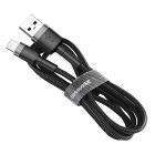 Baseus Cafule USB Type-A – iPhone, 2.4A gyorstöltő adatkábel, 1m, fekete/szürke
