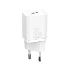 Baseus GaN5 Mini hálózati gyorstöltő 30W, USB Type-C, fehér